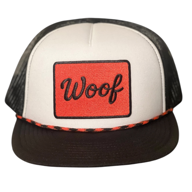 “Woof” Red & Black hat
