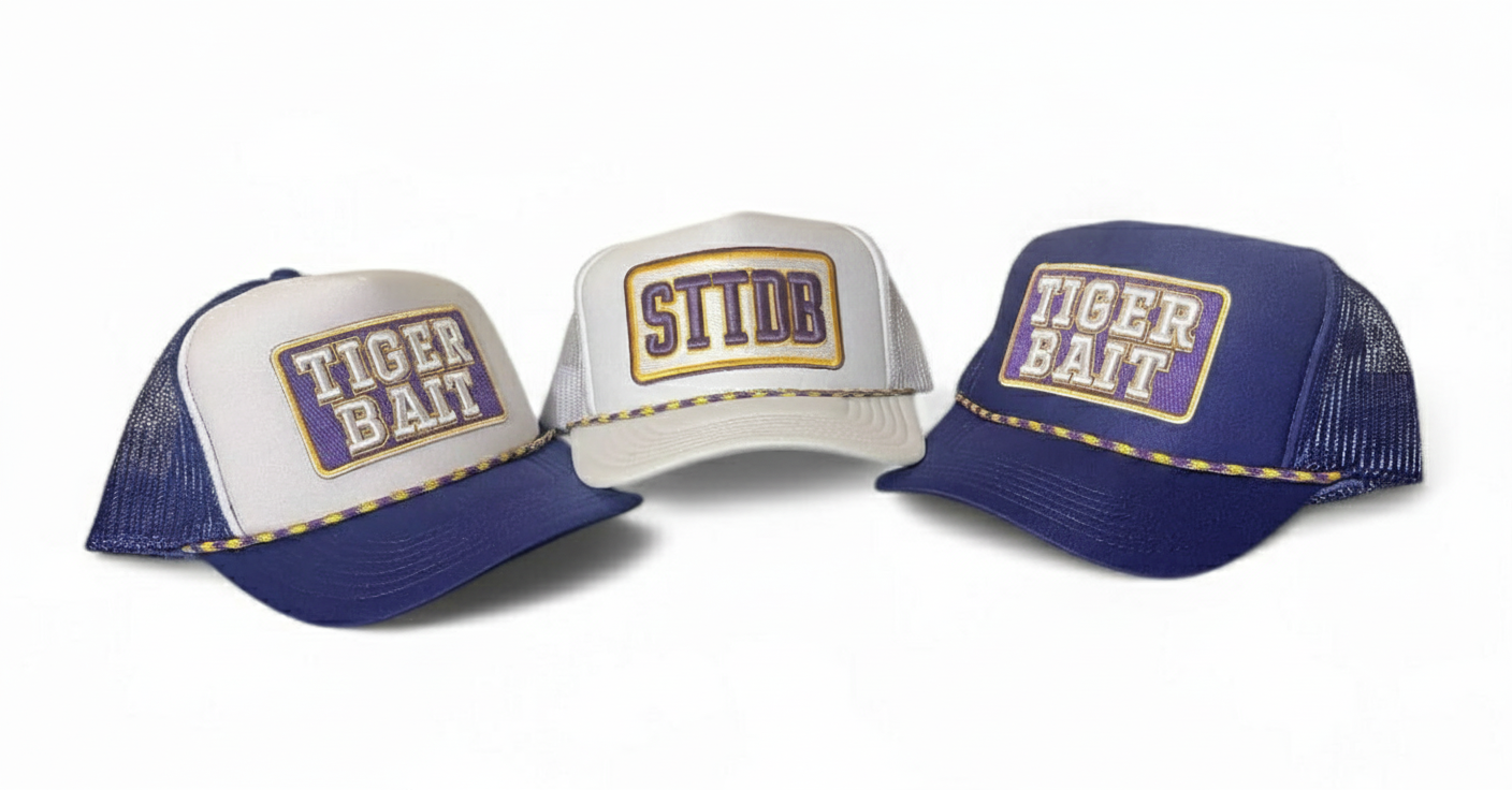 LSU hats - white background square format